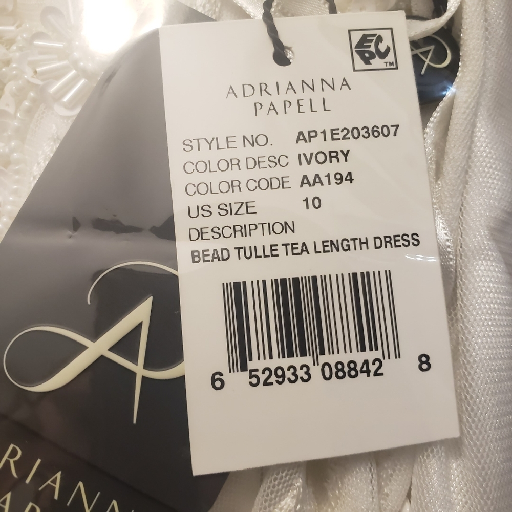 ADRIANNA PAPELL New Ivory Beaded Strap Midi Dress - Picture 11 of 14